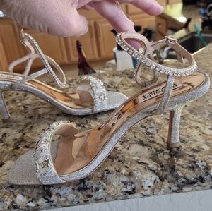 Badgley Mischka Glittering Silver Heels